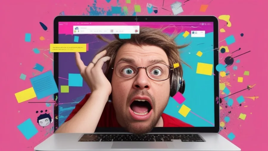 A man loosing his patience over a website's bad user experience.